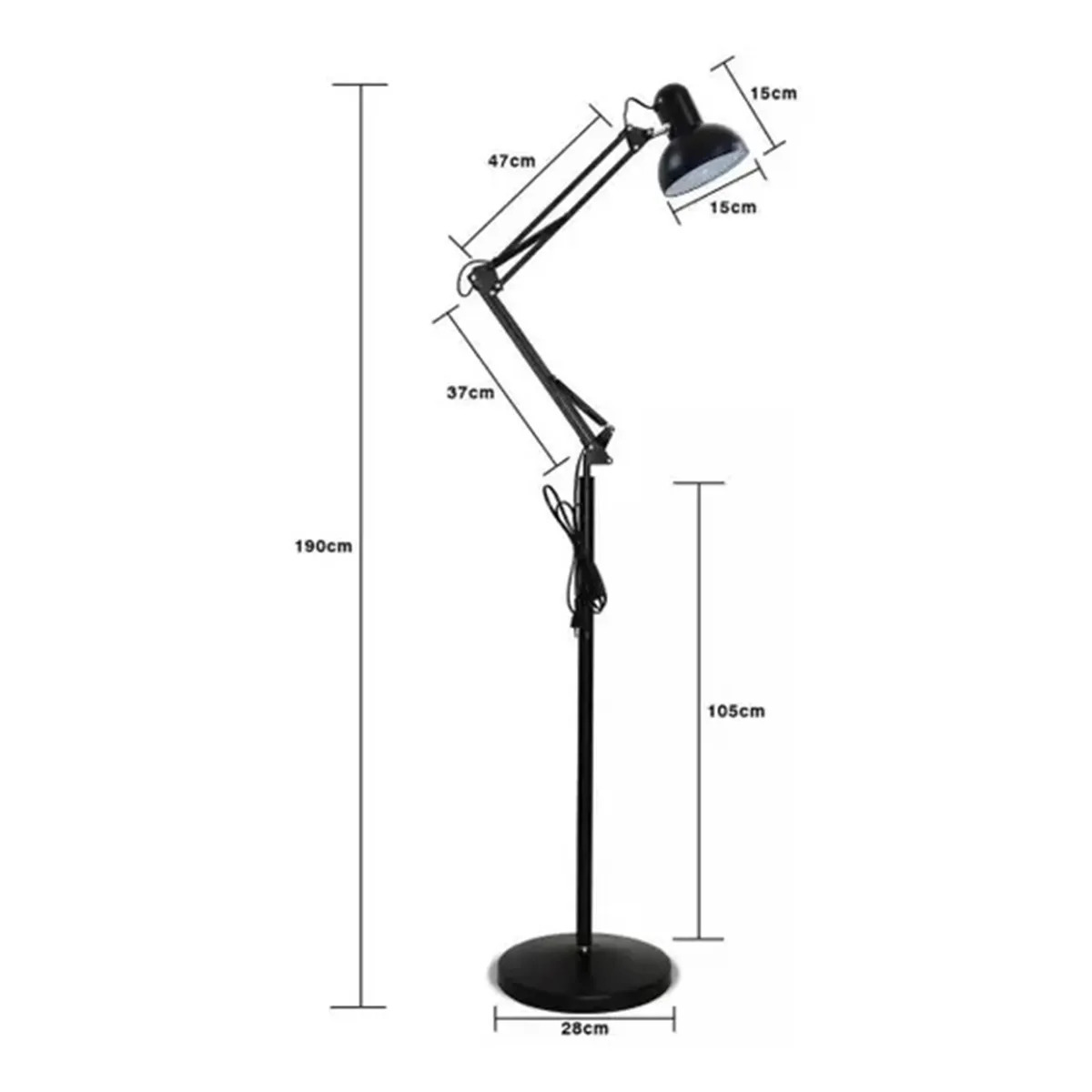Luminária De Chão 1xe27 Office Lamp