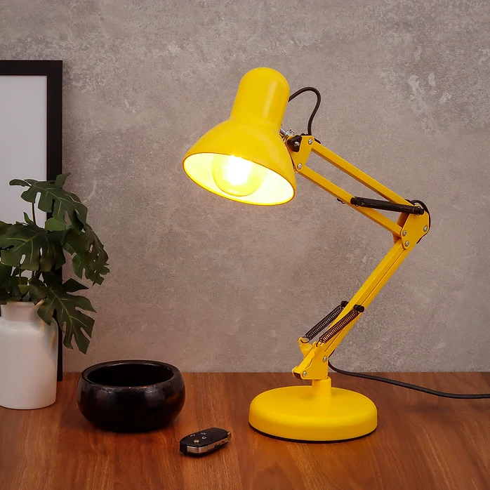 Abajur de Mesa Articulado Amarelo