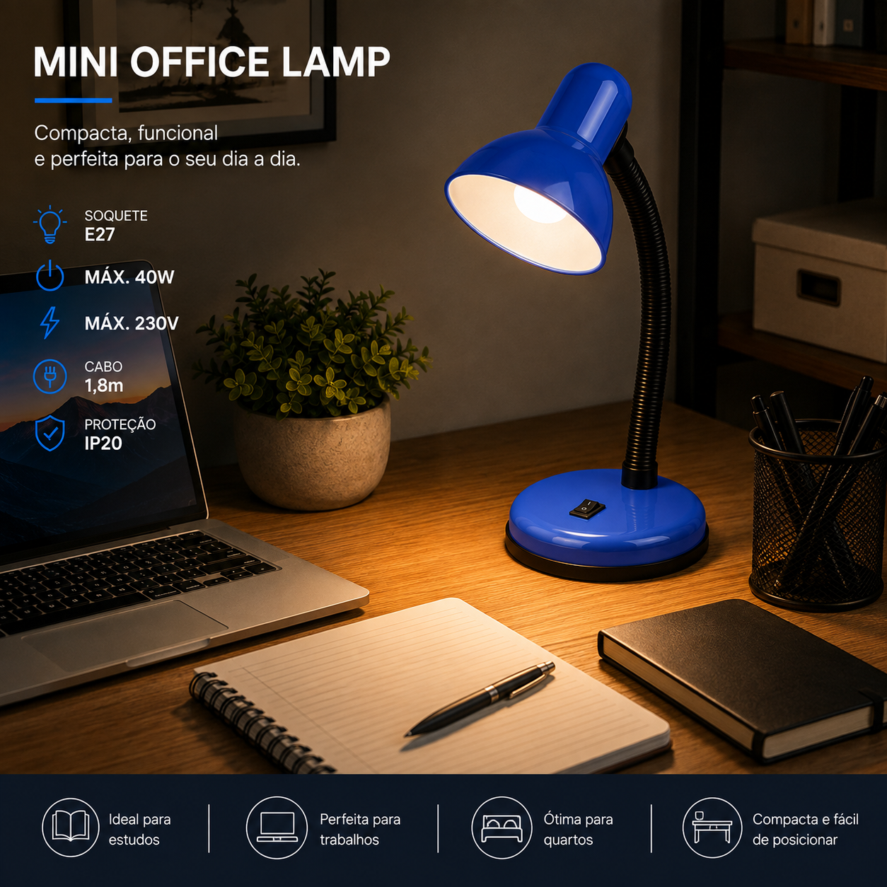 MINI OFFICE LAMP AZUL